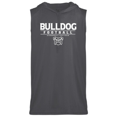 Bulldog Football Stronger Together White Imprint Sleeveless Drifit Hoodie Thumbnail