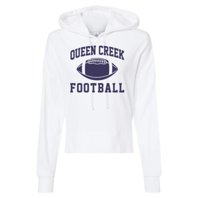 Ladies Queen Creek Full Football White Hoodie Thumbnail