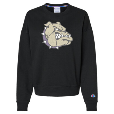 Ladies Faded Bulldog Crewneck Sweatshirt Thumbnail