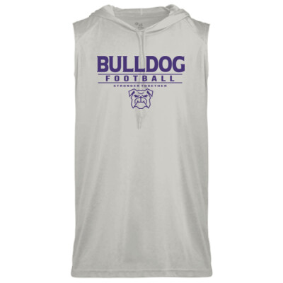 Bulldog Football Stronger Together Purple Imprint Sleeveless Drifit Hoodie Thumbnail