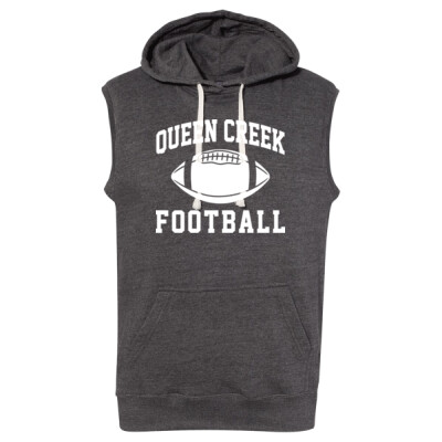 Queen Creek Full Football Sleeveless Fleece Hoodie Thumbnail