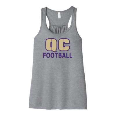 Ladies QC Football Flowy Racerback Tank Thumbnail