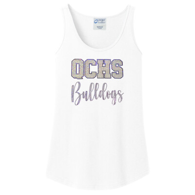 Ladies QCHS Bulldogs Spangle Core Cotton Tank Top Thumbnail