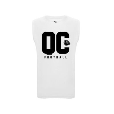 QC Bulldog Football White Sleeveless Compression Thumbnail