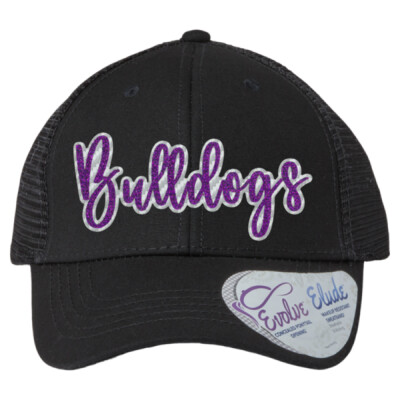 Women's Purple Glitter and Silver Bulldogs Modern Trucker Cap Thumbnail